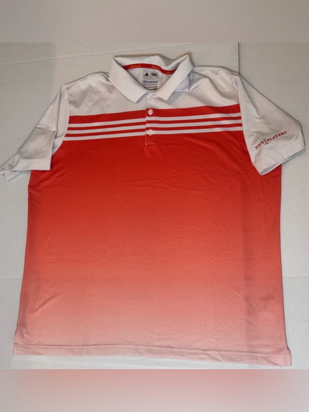 Adidas Climacool Men’s XL TPC Sawgrass Players Coral Ombre Performance Golf Polo